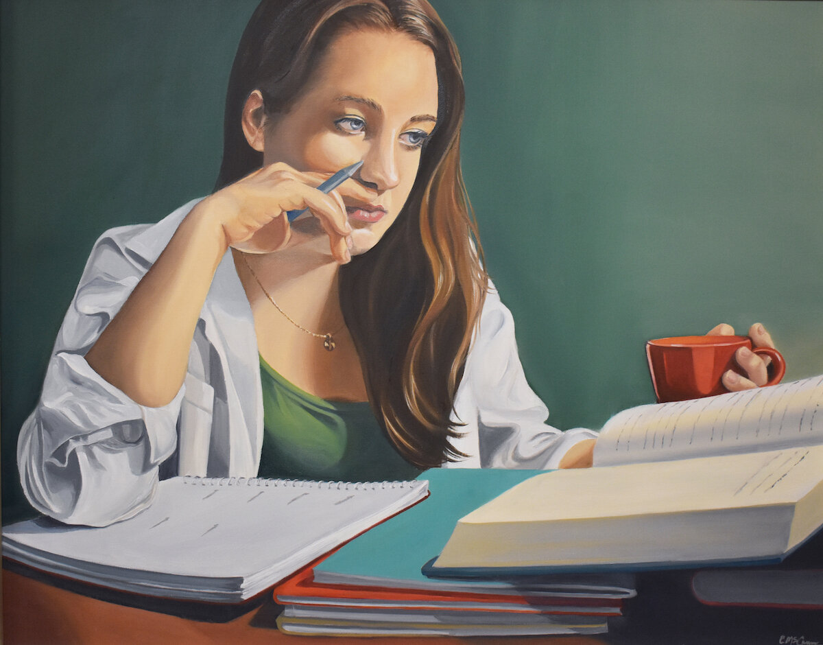   Late Night Lesson Planning  , oil on canvas, 24” x 30” 