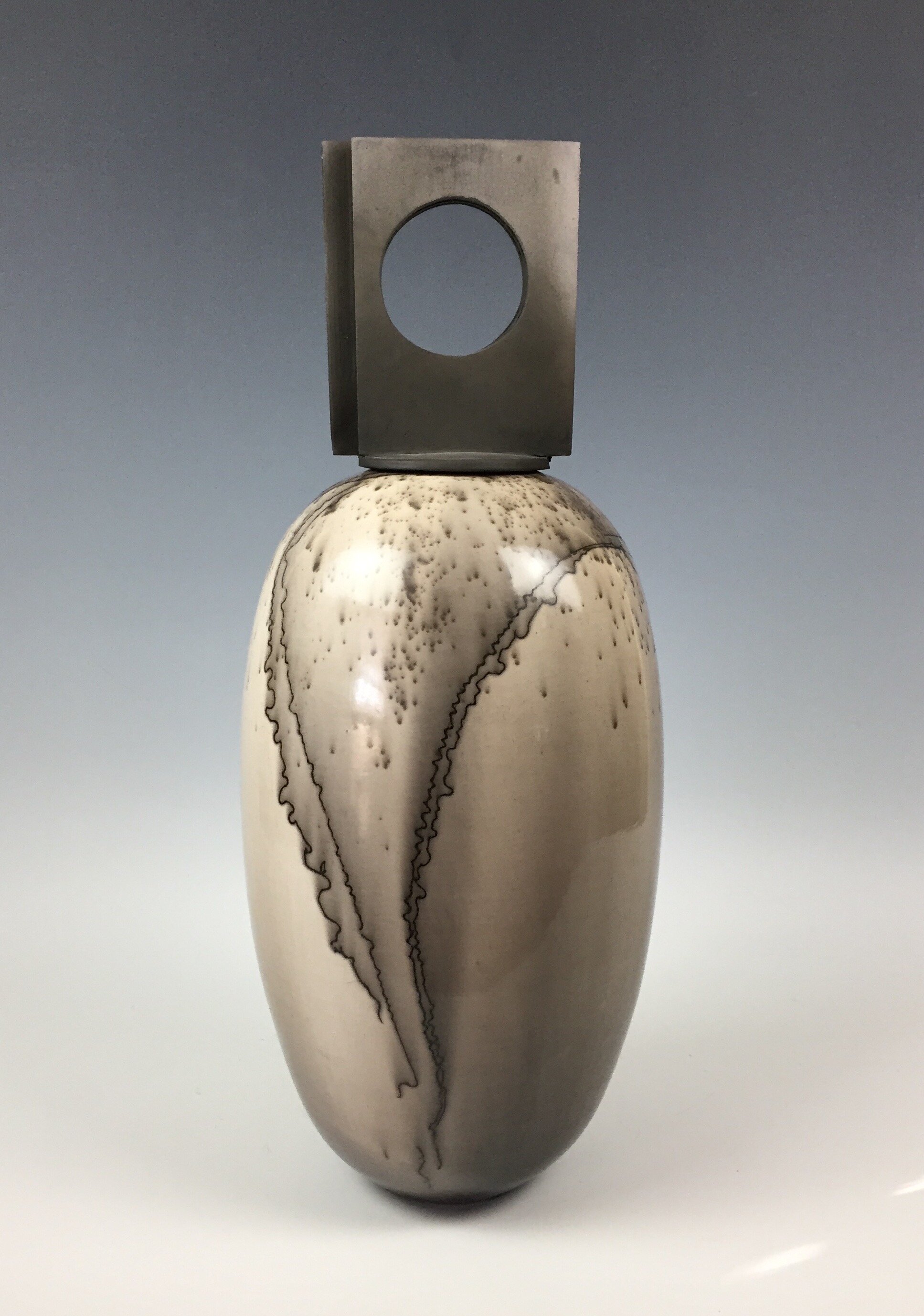    Raku  , horsehair, 13” x 7” 