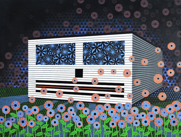    Box  , 36” x 48”, acrylic and spray paint on canvas 