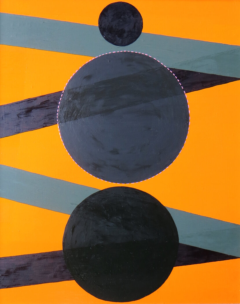    Black Circles  , 20” x 16”, oil on board 