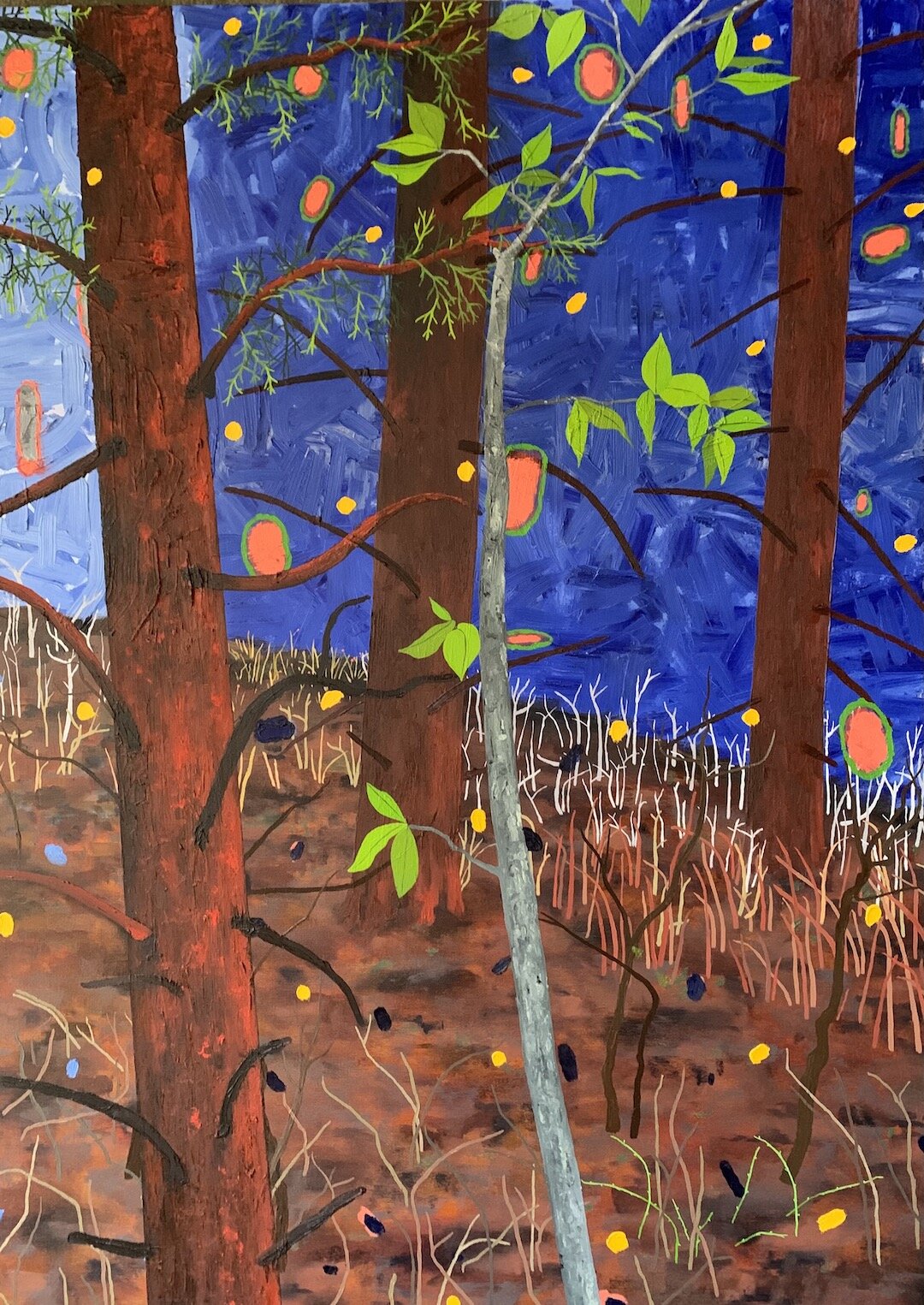    Cedars  , 44” x 32”, oil on canvas 