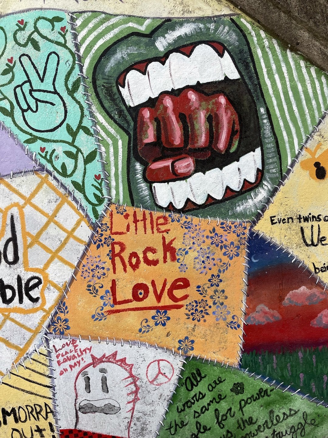    Patchwork Peach and Protest   mural (detail) 