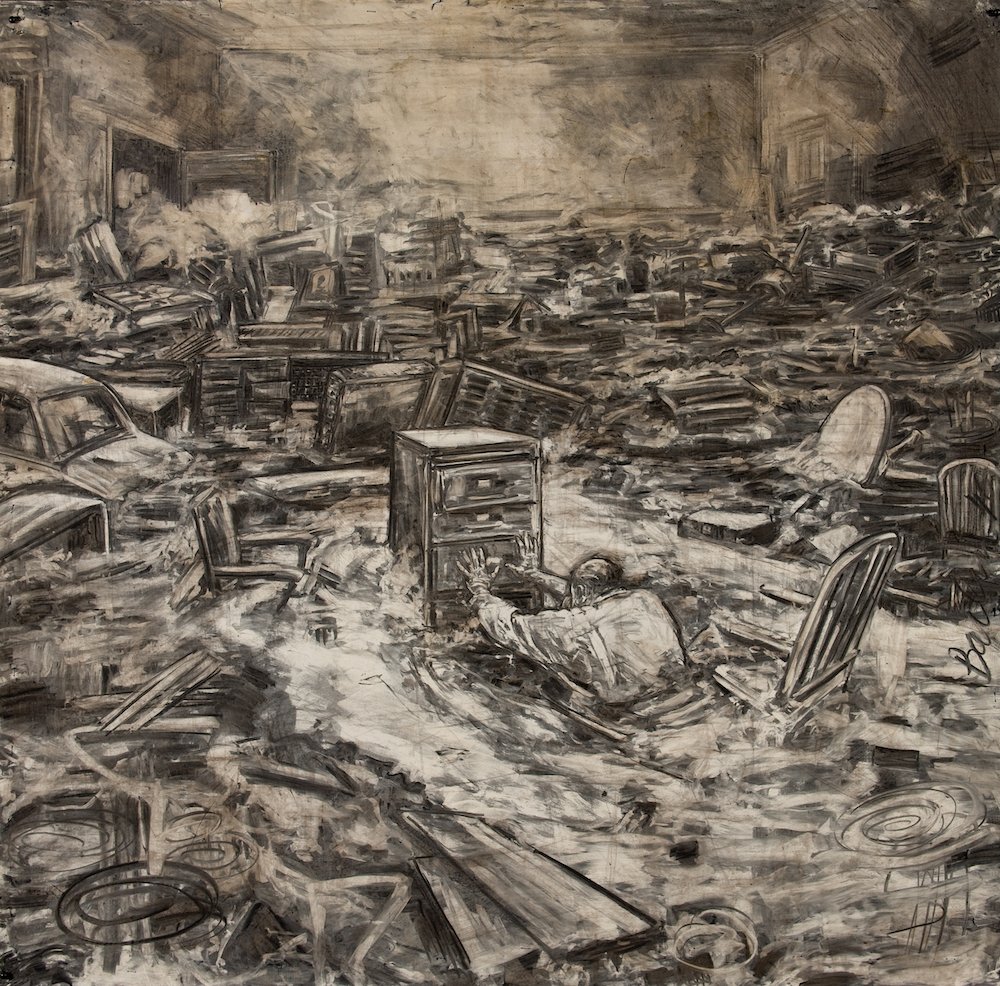    Legacy  , 52” x 53”, charcoal on paper 