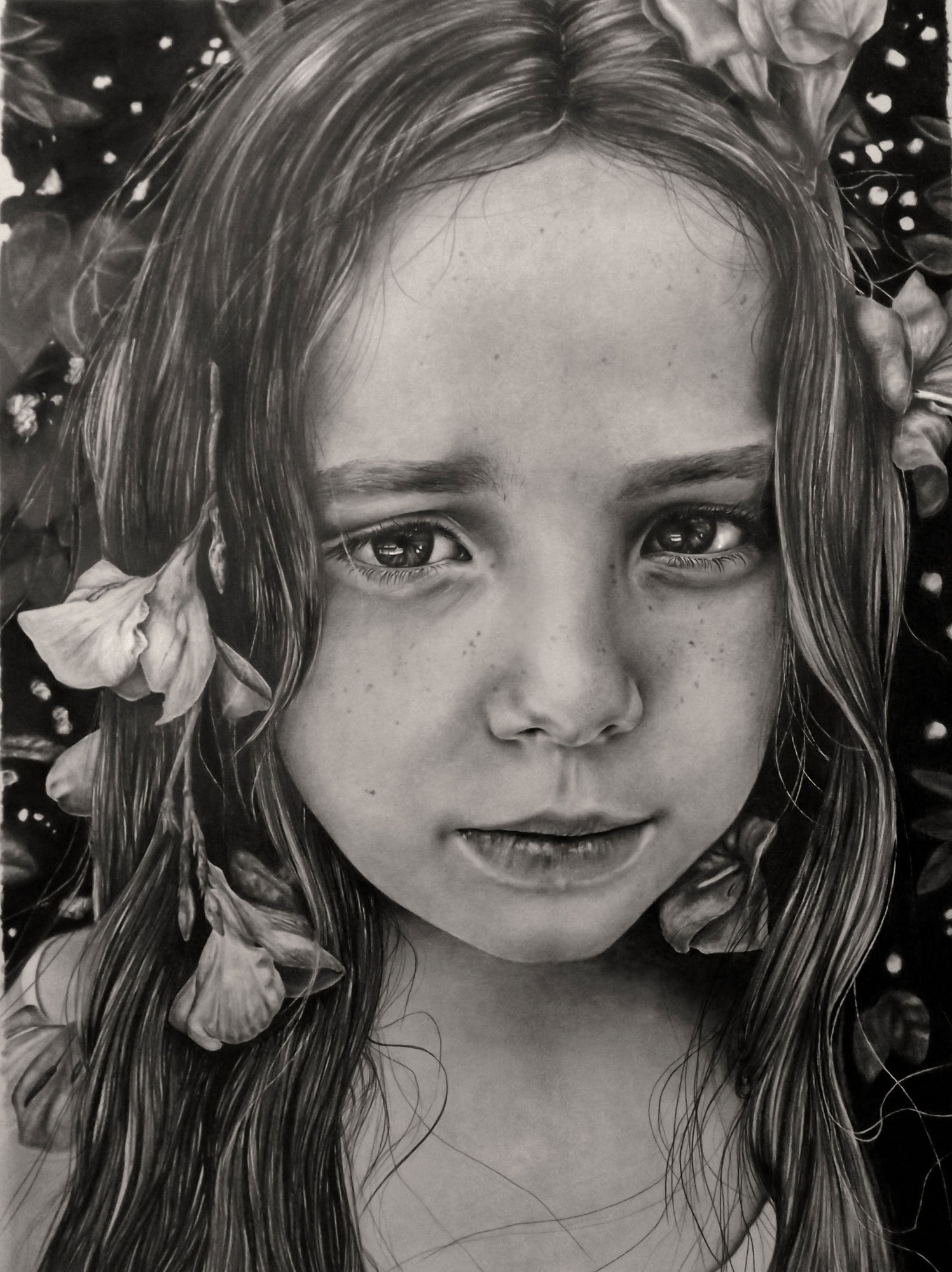    Lily  , 24” x 18”, graphite on paper 