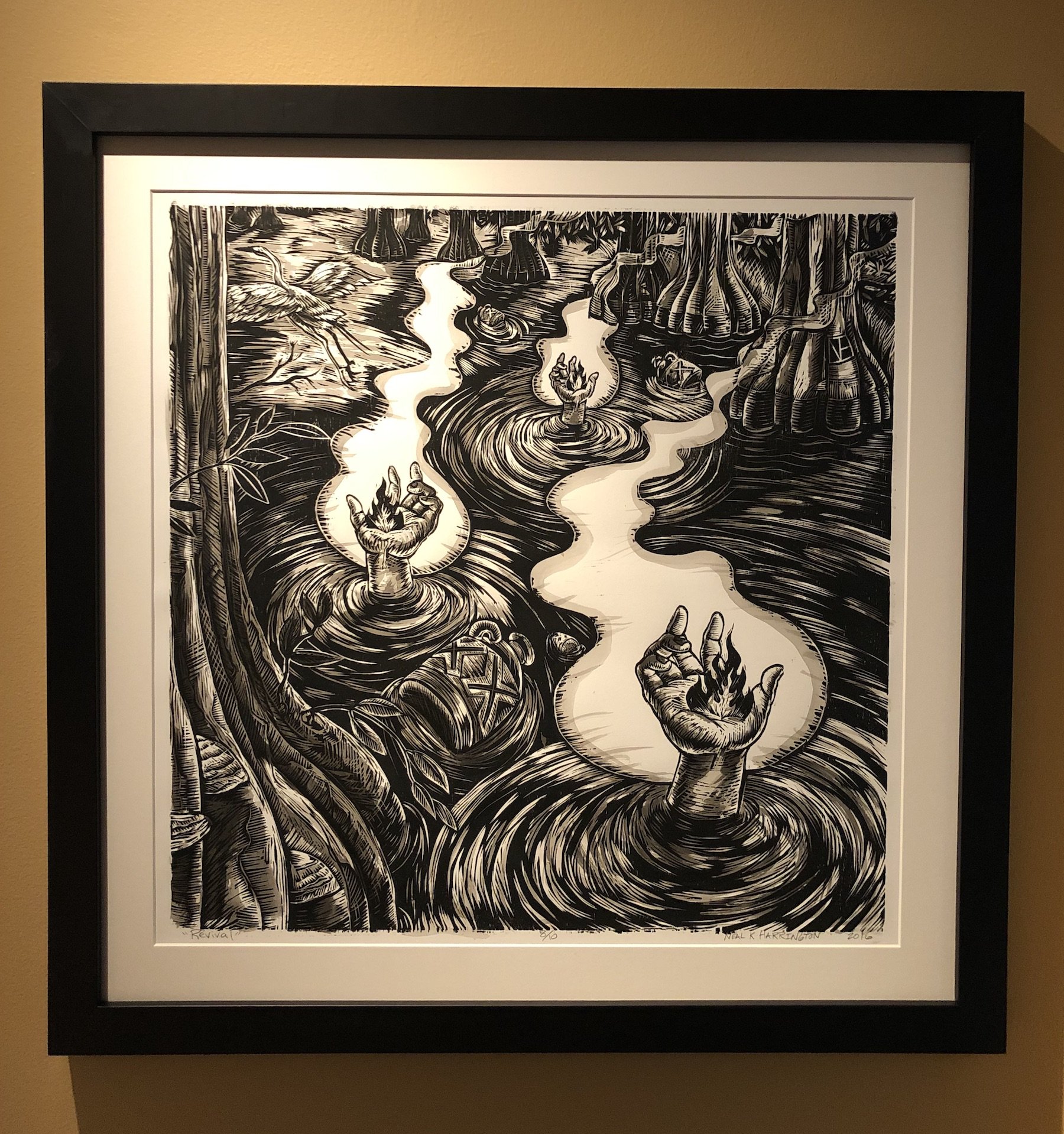    Revival  , 24” x 24”, woodcut,  Neal Harrington  