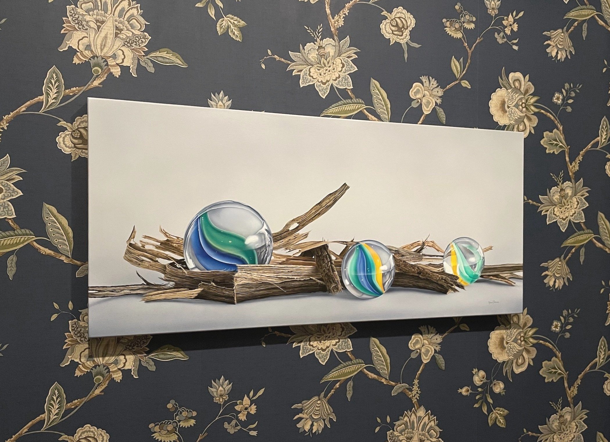    Fledglings  , 18” x 40”, acrylic on wood panel, Robin Tucker 