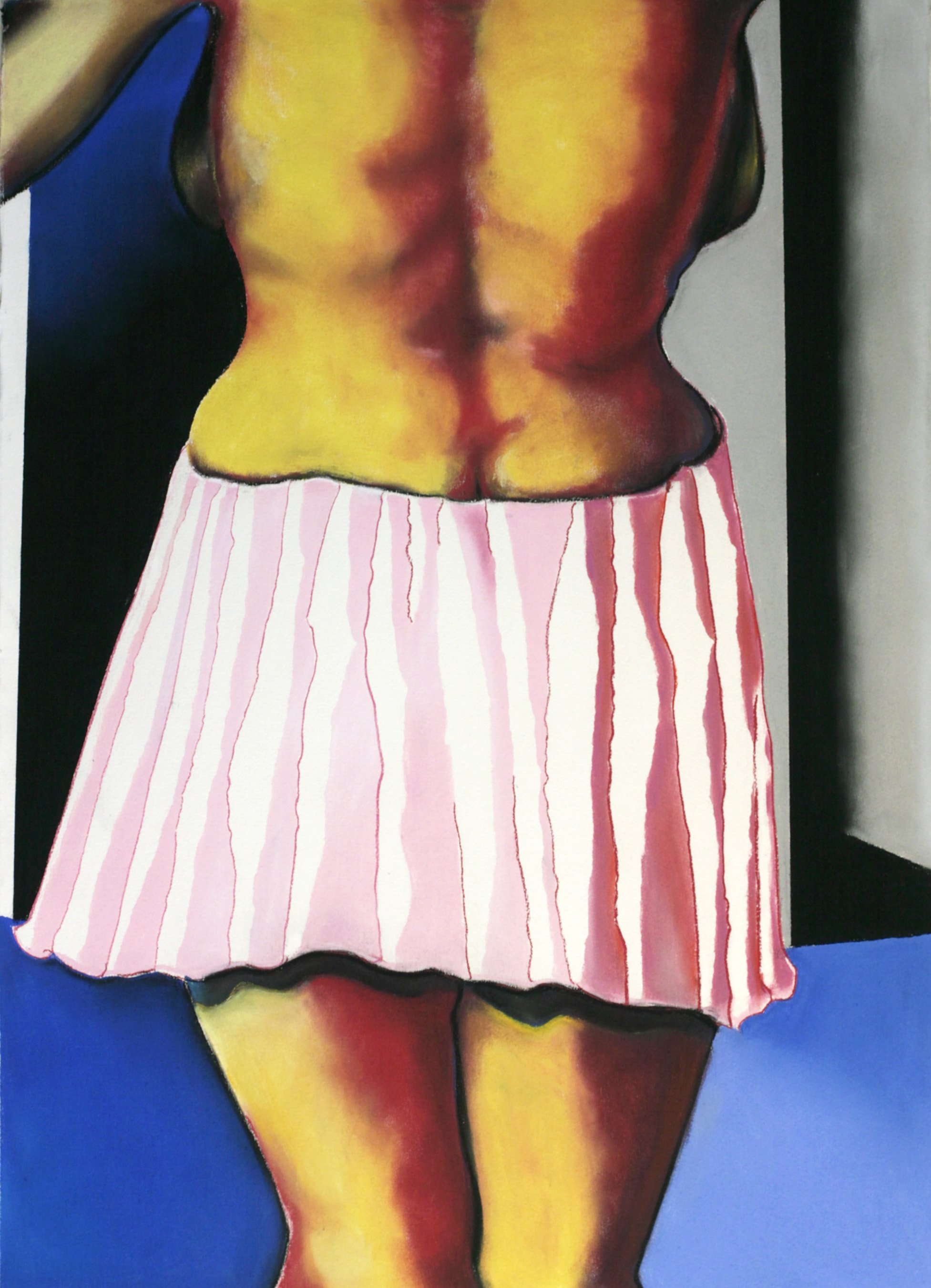    Pleated Doll  , 30” x 22”, dry pastel on watercolor paper 