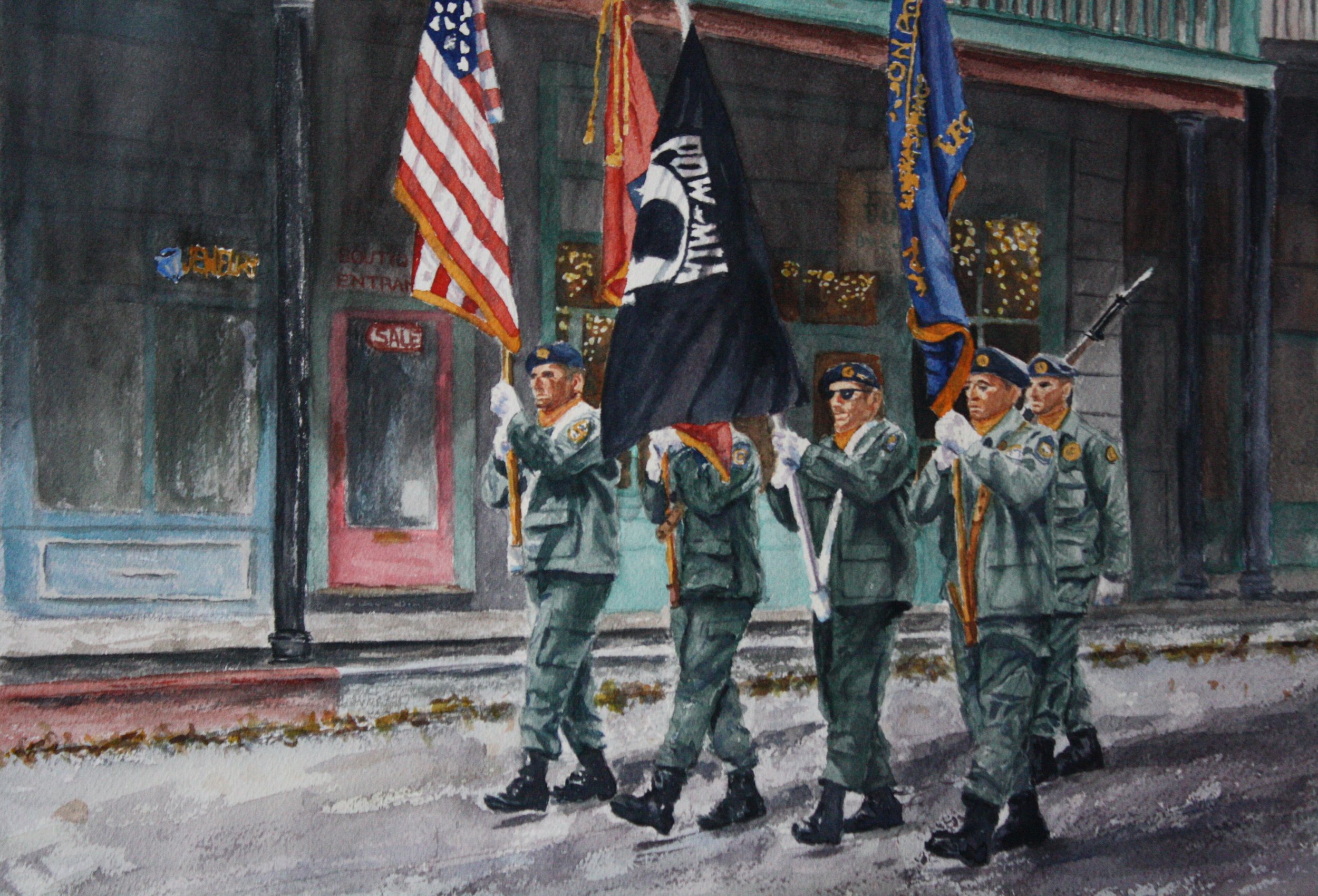   Veteran’s Day Parade  , 11” x 14”, watercolor on paper 