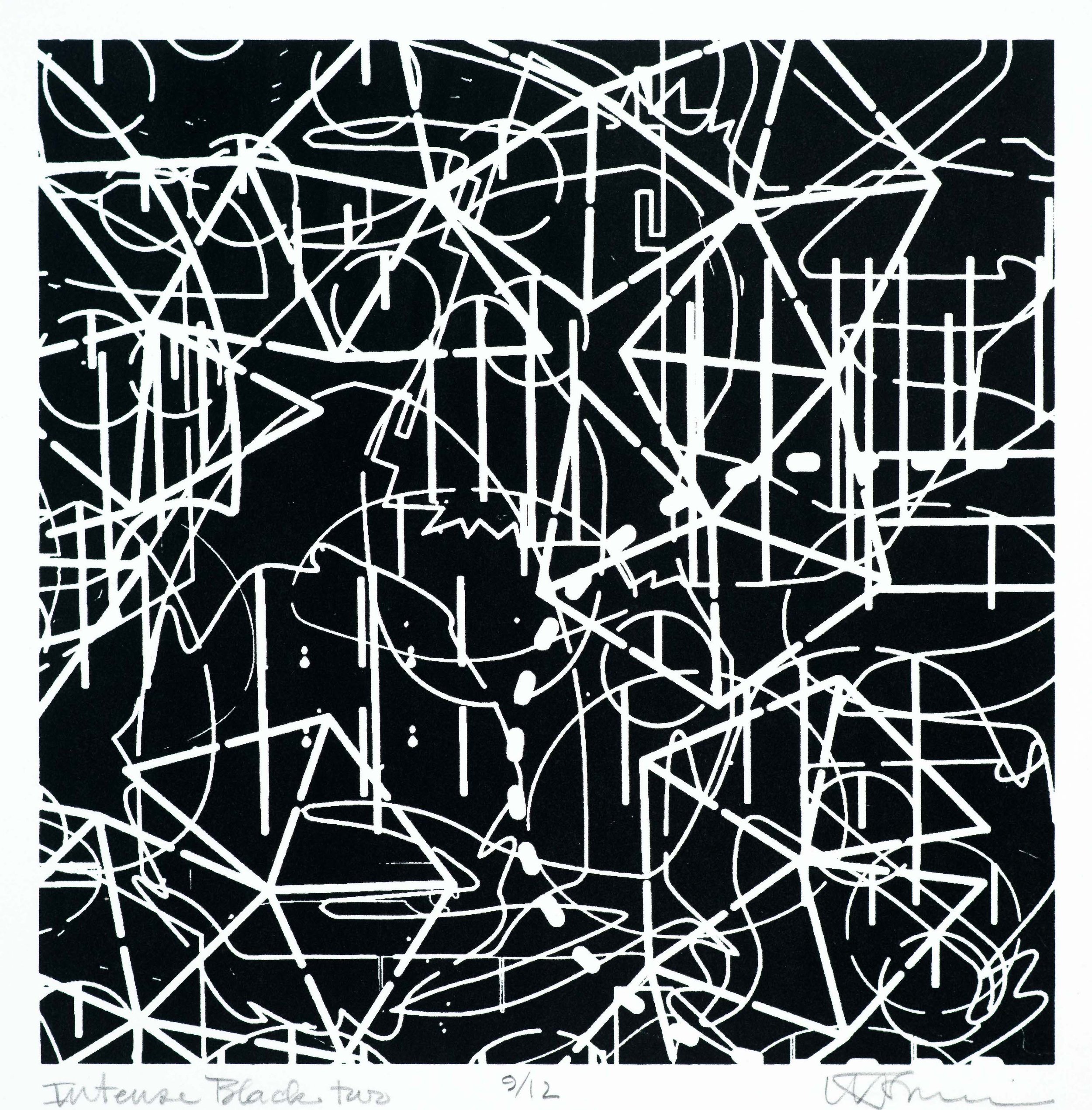    Intense Black Improvisation  , woodcut, 31” x 31” 