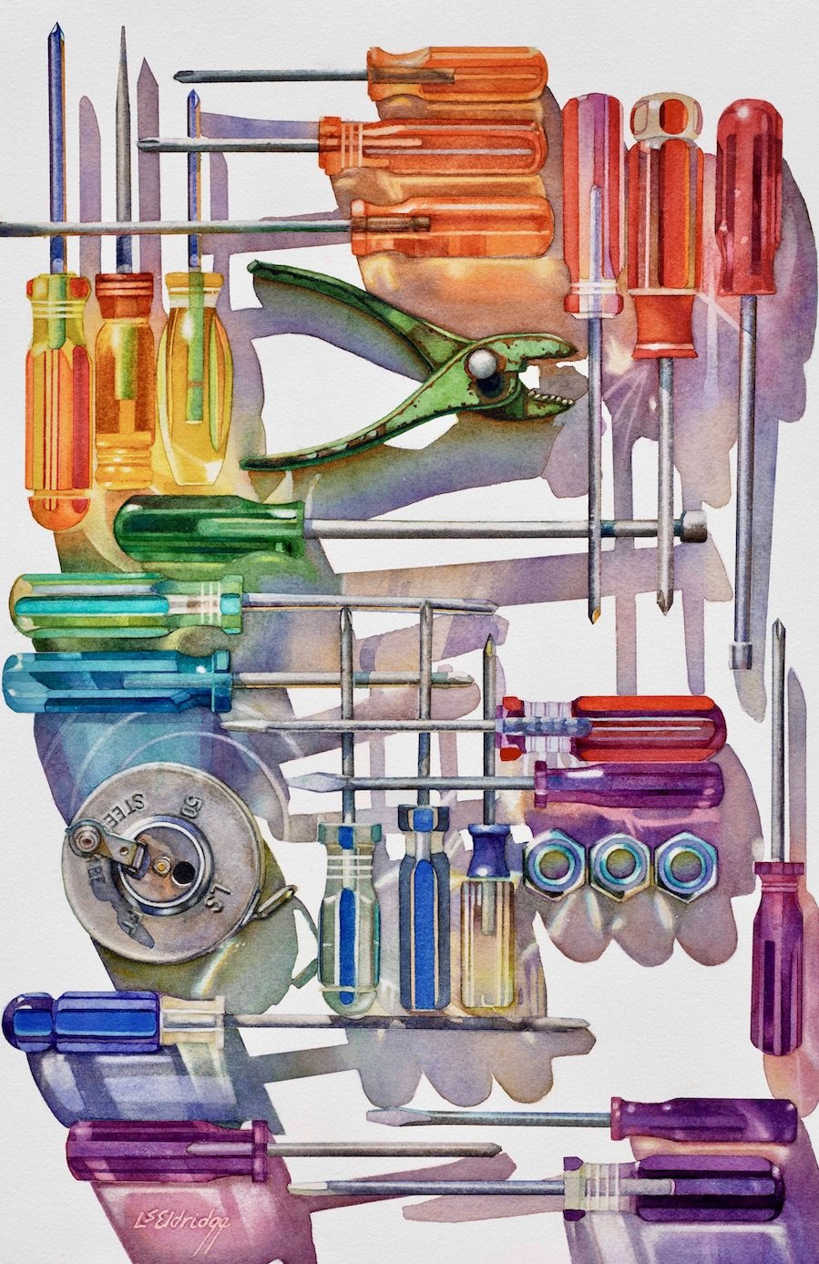    The Tools of Color and Line  , 26” x 19”, transparent watercolor 