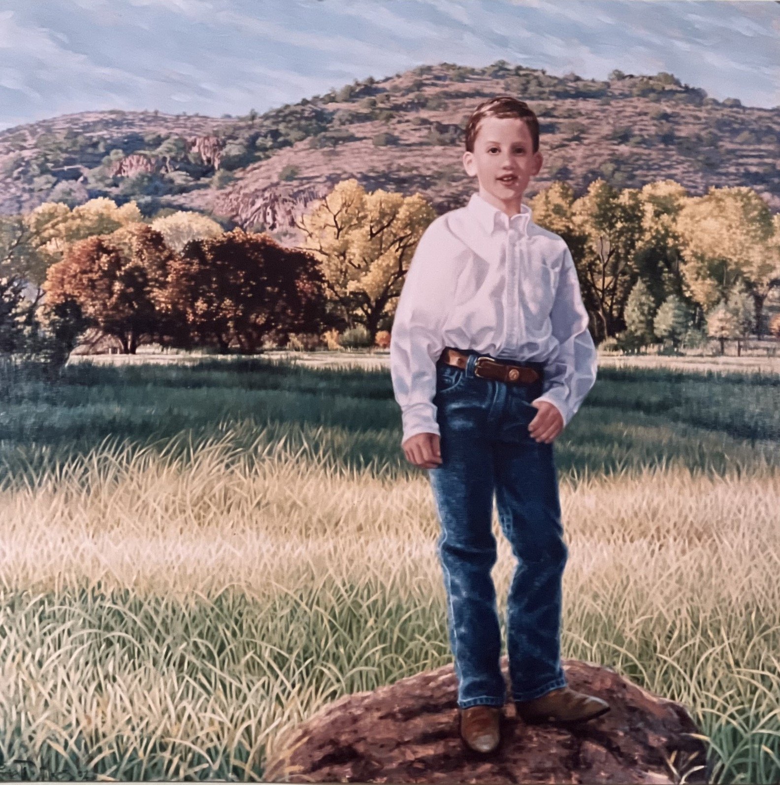    Alex at Calamity Creek Ranch  , 50” x 50”, oil on linen 