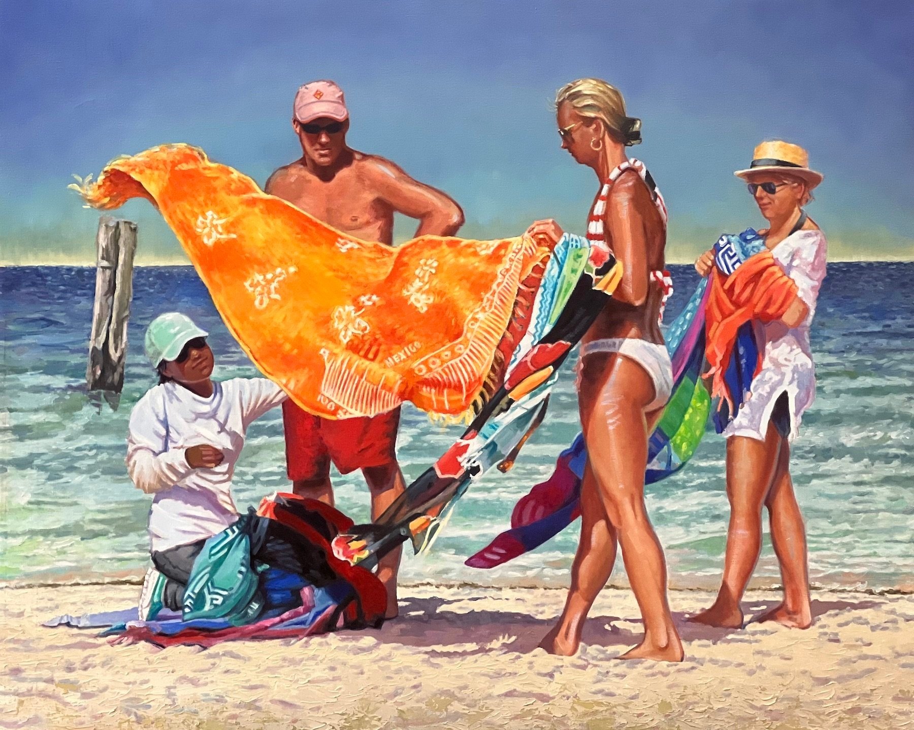    The Scarf Vendor  , 33” x 41”, oil on linen 