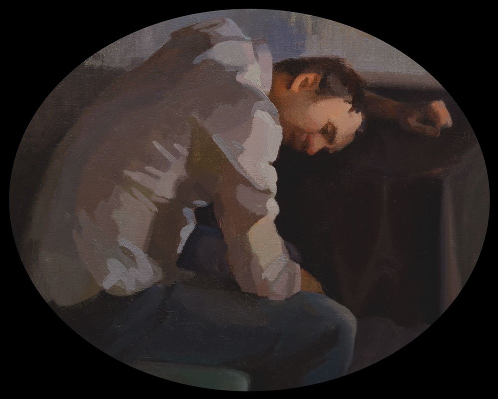    Weary Artist  , 16” x 20”, oil on canvas, Top 100 Award at the 2019 BP Portrait Awards in London 