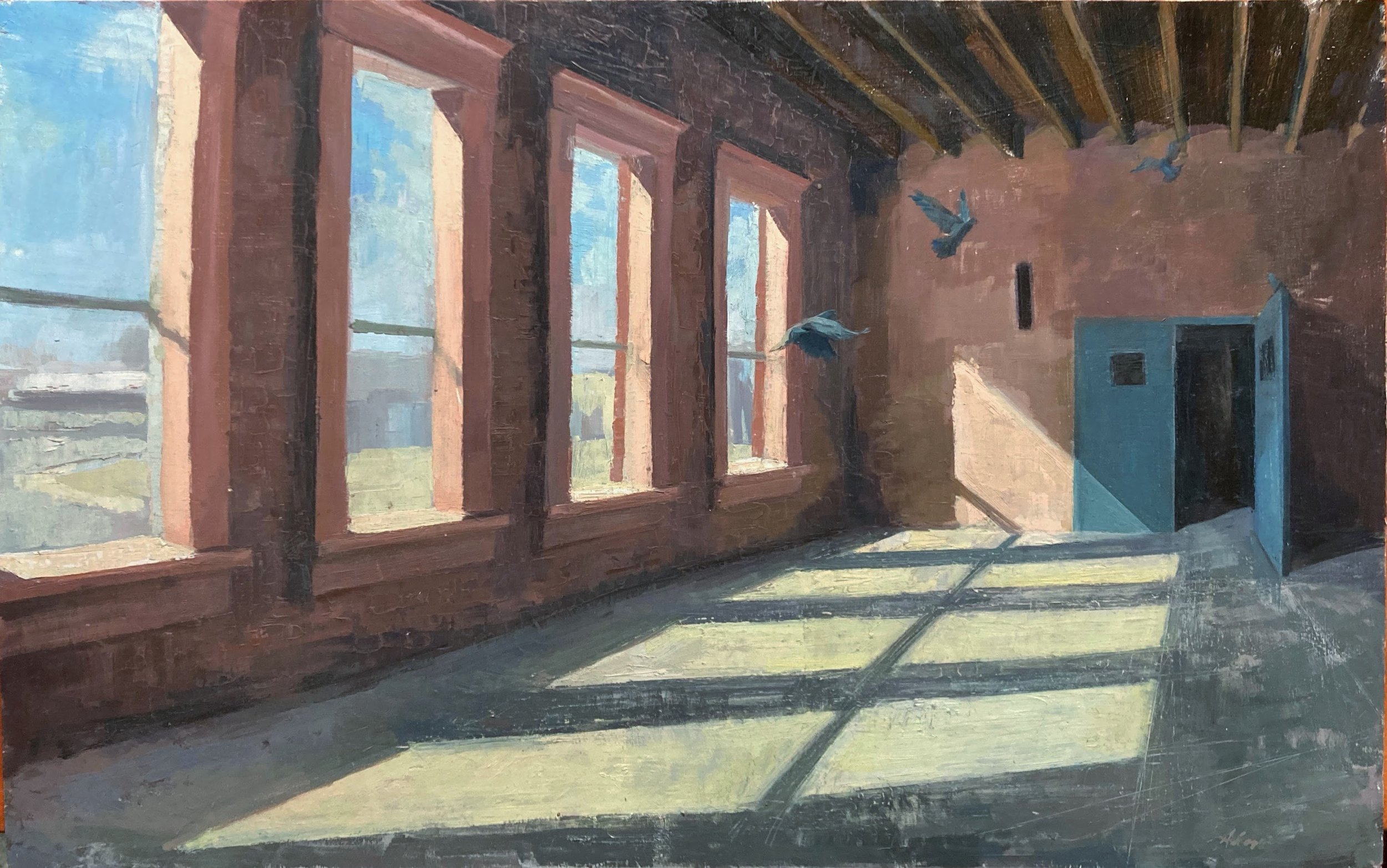    The New Tenants  , 20” x 31”, oil on canvas 