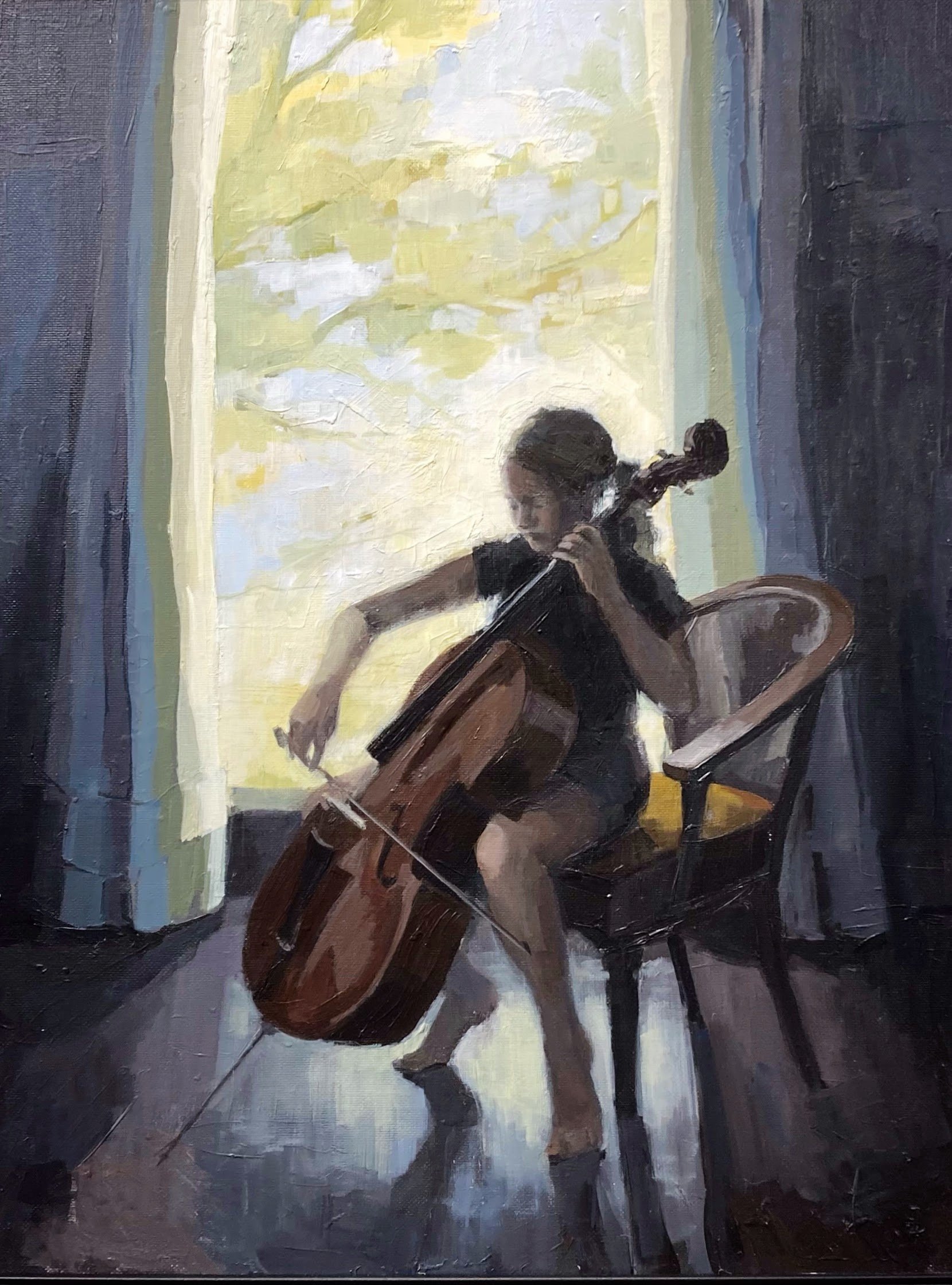    The Cellist  , 20” x 30”, oil on canvas 