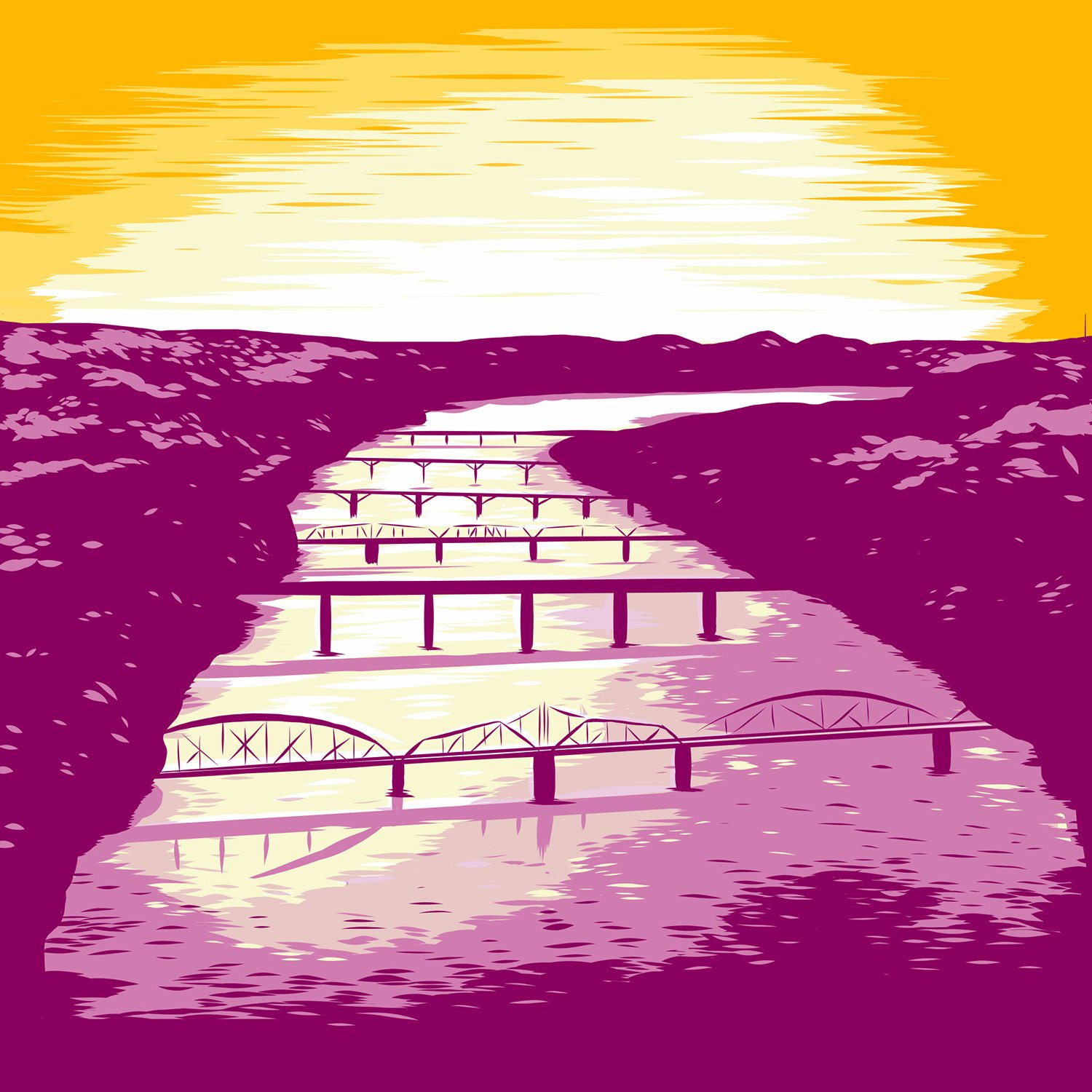   Six Bridges Book Festival 2020  , digital illustration, 5” x 5” 