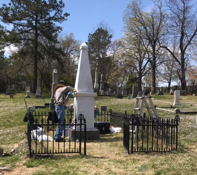  Replication of the Archibald Yell monument located in Evergreen Cemetery in Fayetteville, Arkansas 