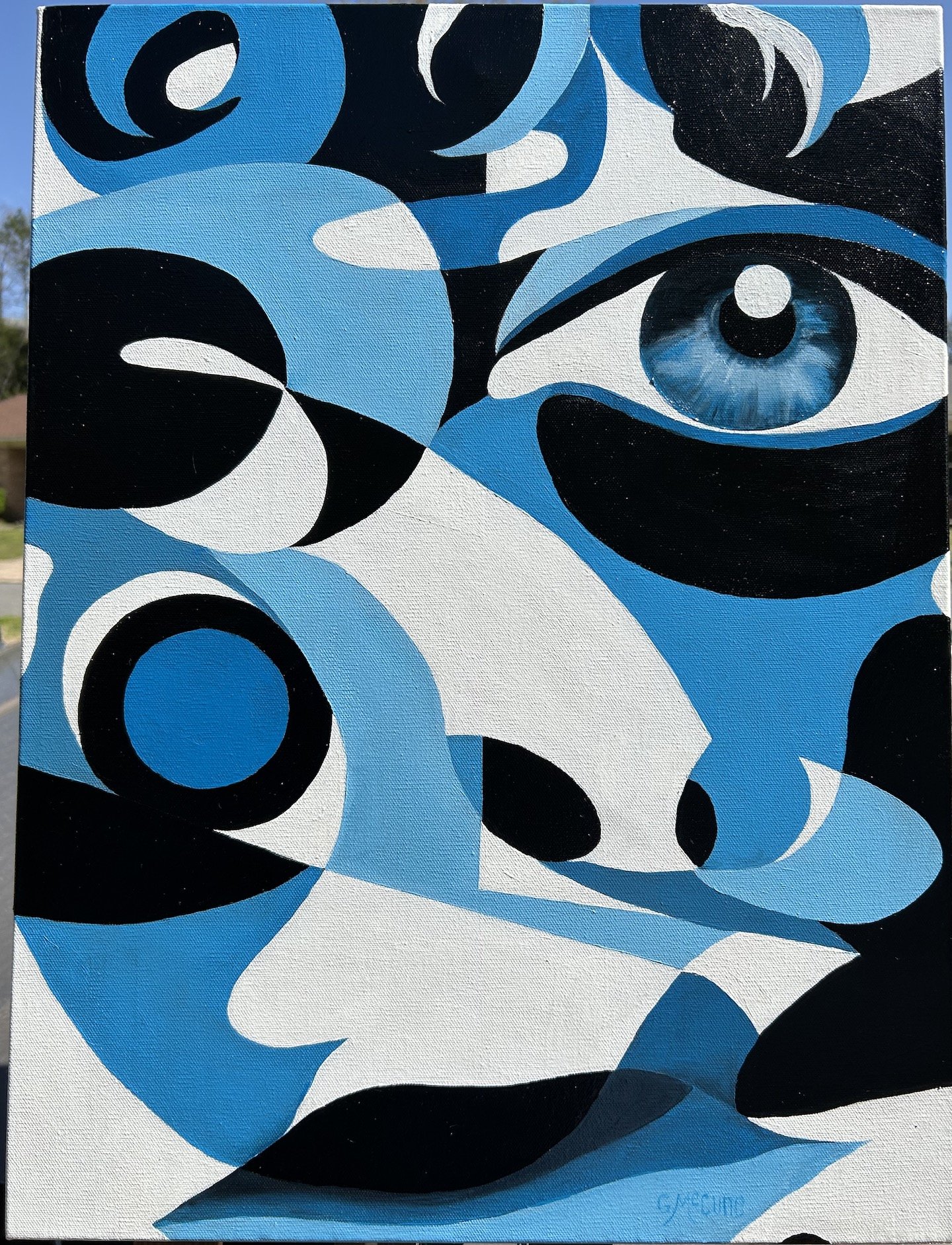    Blue Eyed Abstract  , 24” x 18”, oil on canvas 