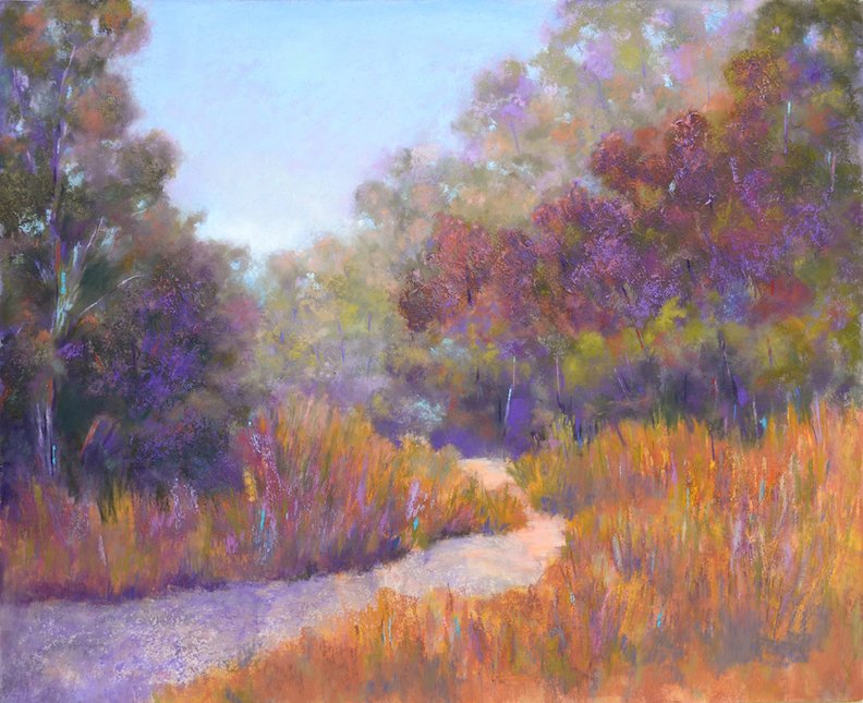    Golden Path  , 16x20”, soft pastel on sanded paper 