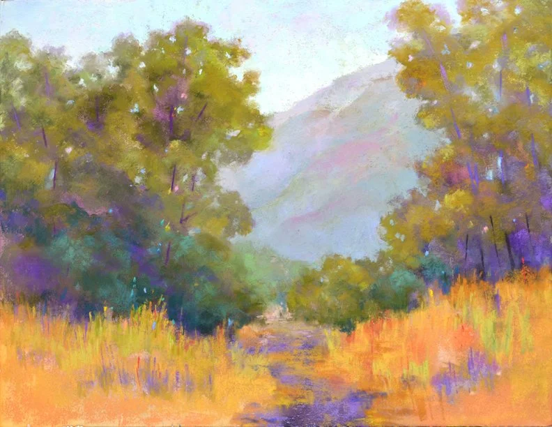 Hidden Dale , 11” x 14”, soft pastel on sanded paper