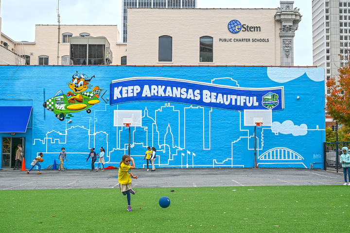    Keep Arkansas Beautiful Mural  , 3,600 sq. ft., acrylic and varnish, design by Mark Hinson, 112 W. 3rd St., Little Rock, AR 