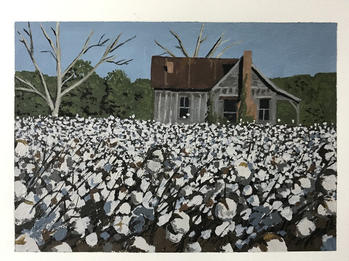    The Old Place  , 5” x 7”, acrylic on paper, painting demo from “Scenes of the South” painting course at the AMFA 