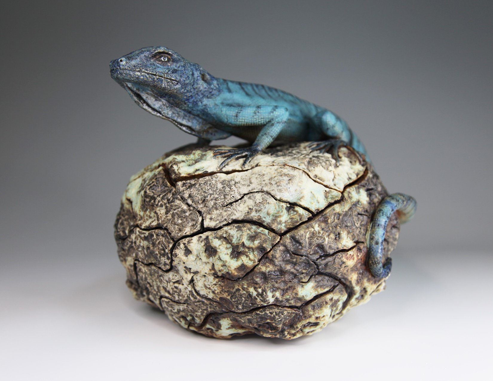    Lizard Bowl Turquoise  , 10”w x 8.5”t, stoneware 