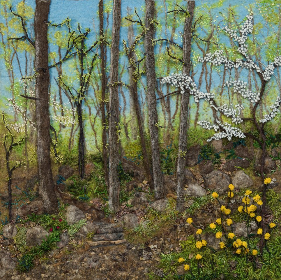    Springtime  , 36” x 40” x 5”, handmade felt 