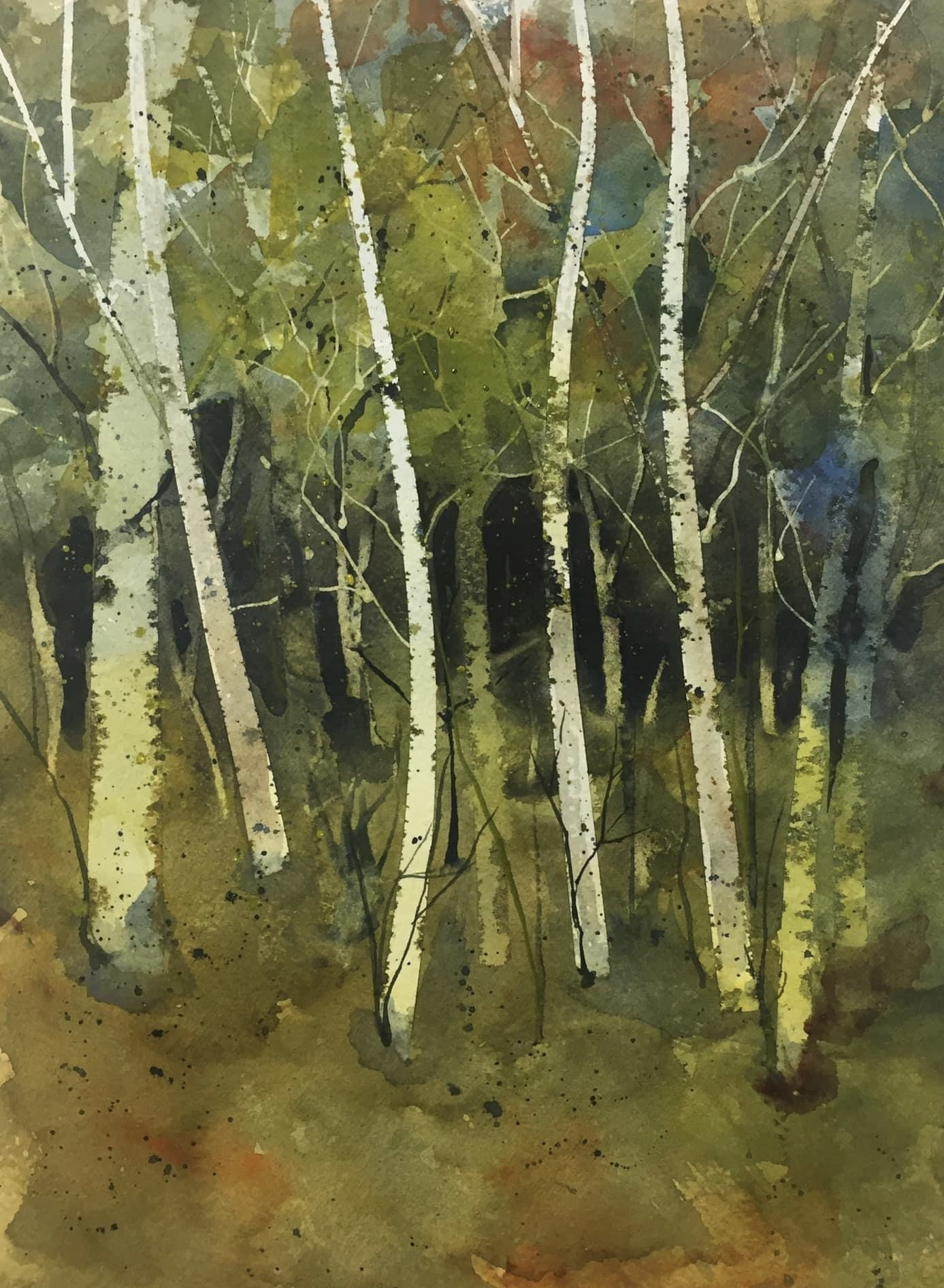    Whimsical Forest  , 15” x 11”, watercolor on paper 