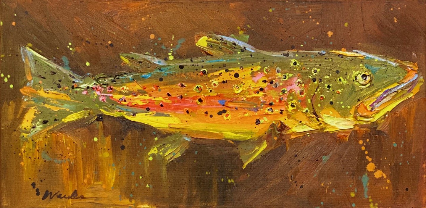    Brown Trout  , 12” x 24”, oil on canvas 