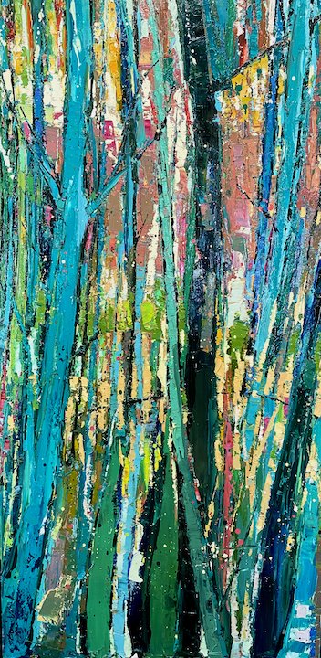    Glass Forest  , 48” x 24”, oil on canvas 