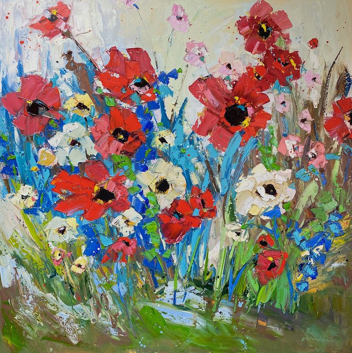    Poppies  , 48” x 48”, oil on canvas 