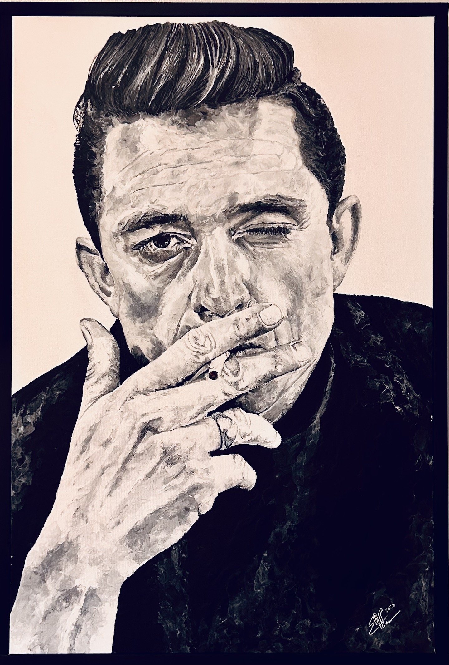    Johnny Cash  , 36” x 24”, acrylic on canvas 