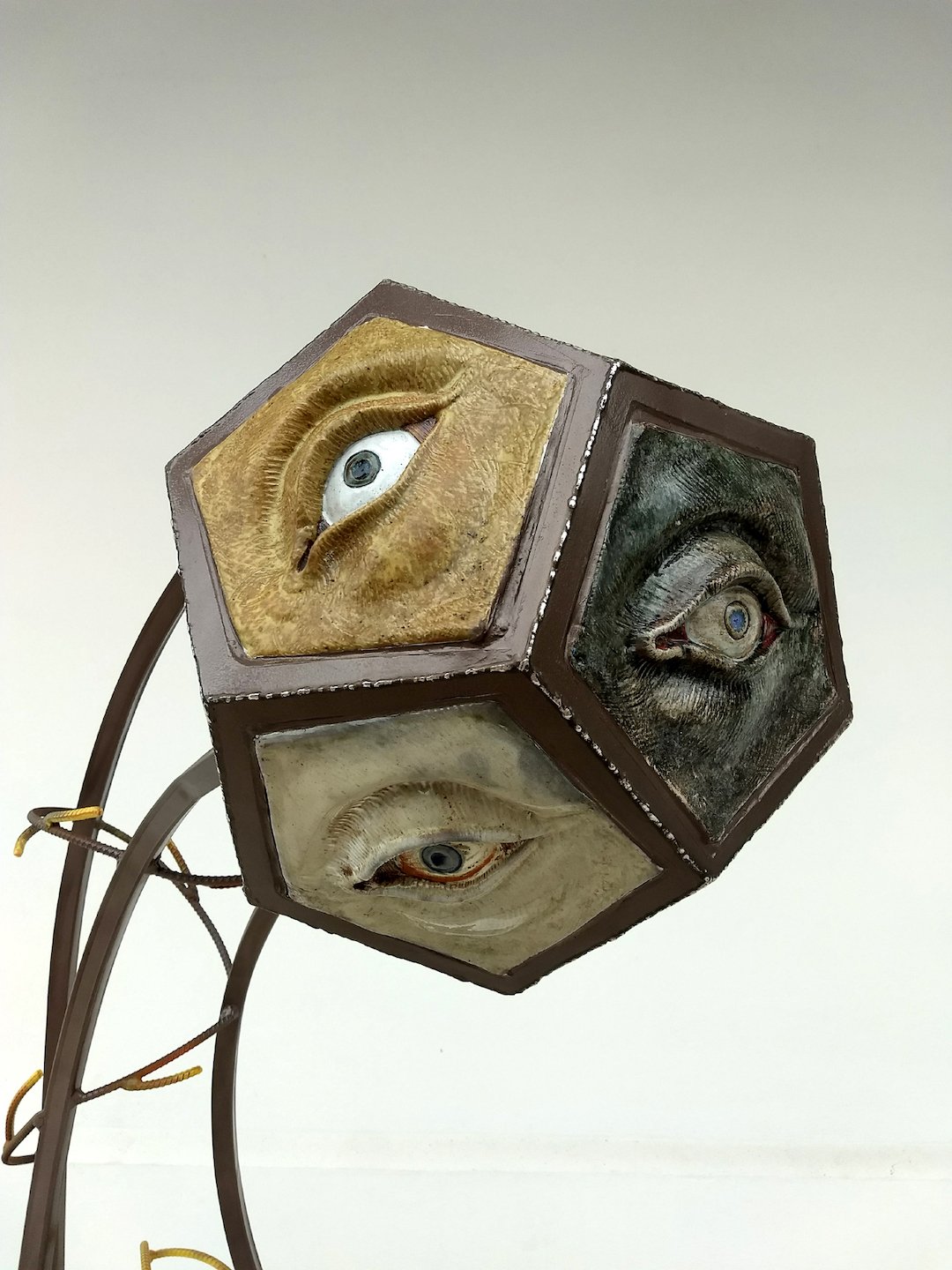    All Sees All,     7’ x 3’ x 4’, steel, ceramic, paint 