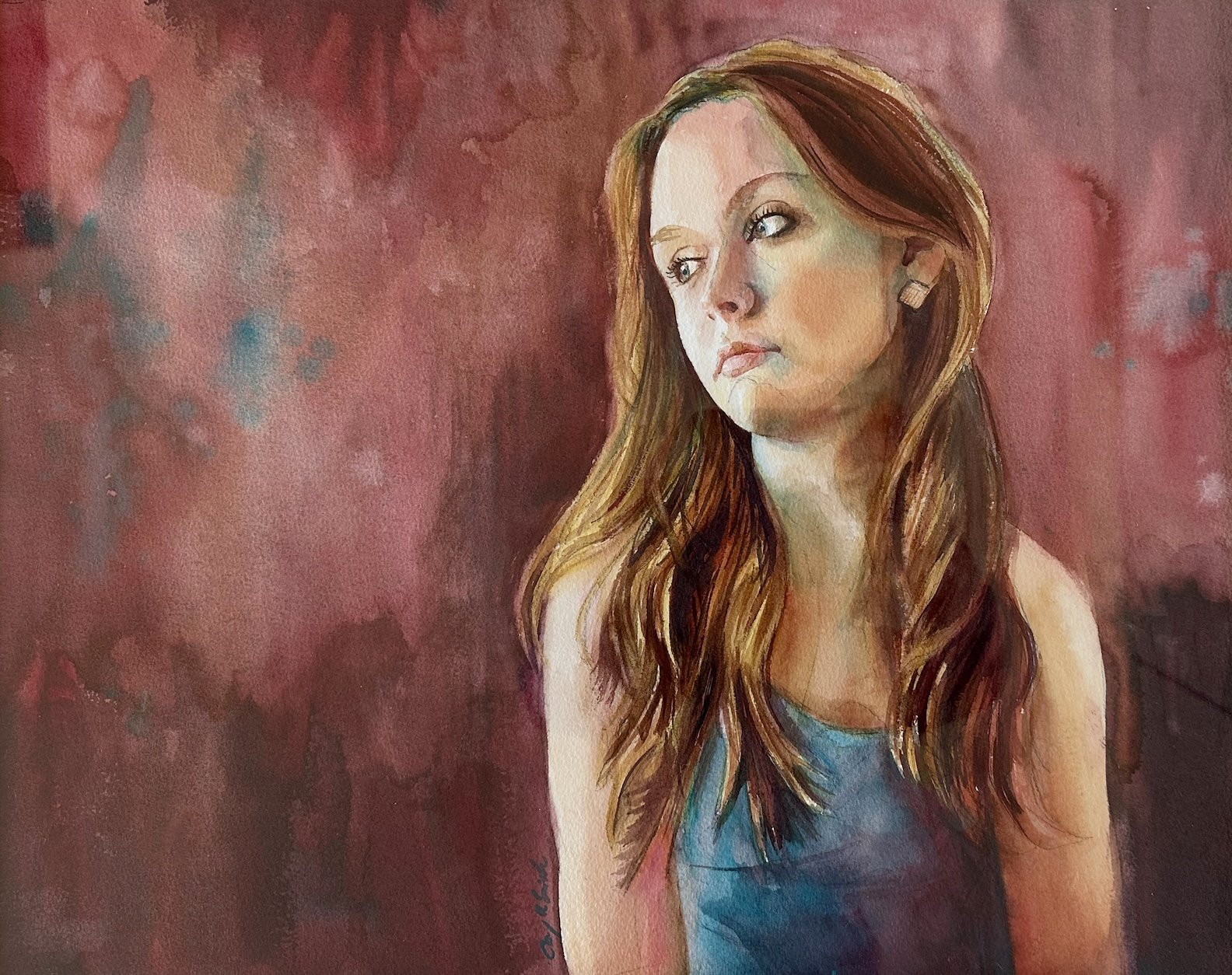 Ruby , 18” x 22”, watercolor