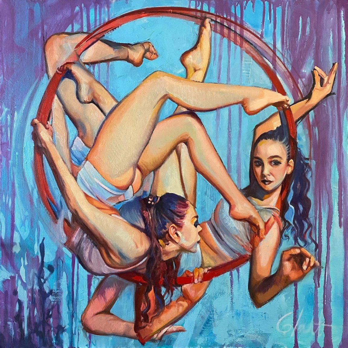    Casual Theatrics  , 30” x 30”, oil on canvas 