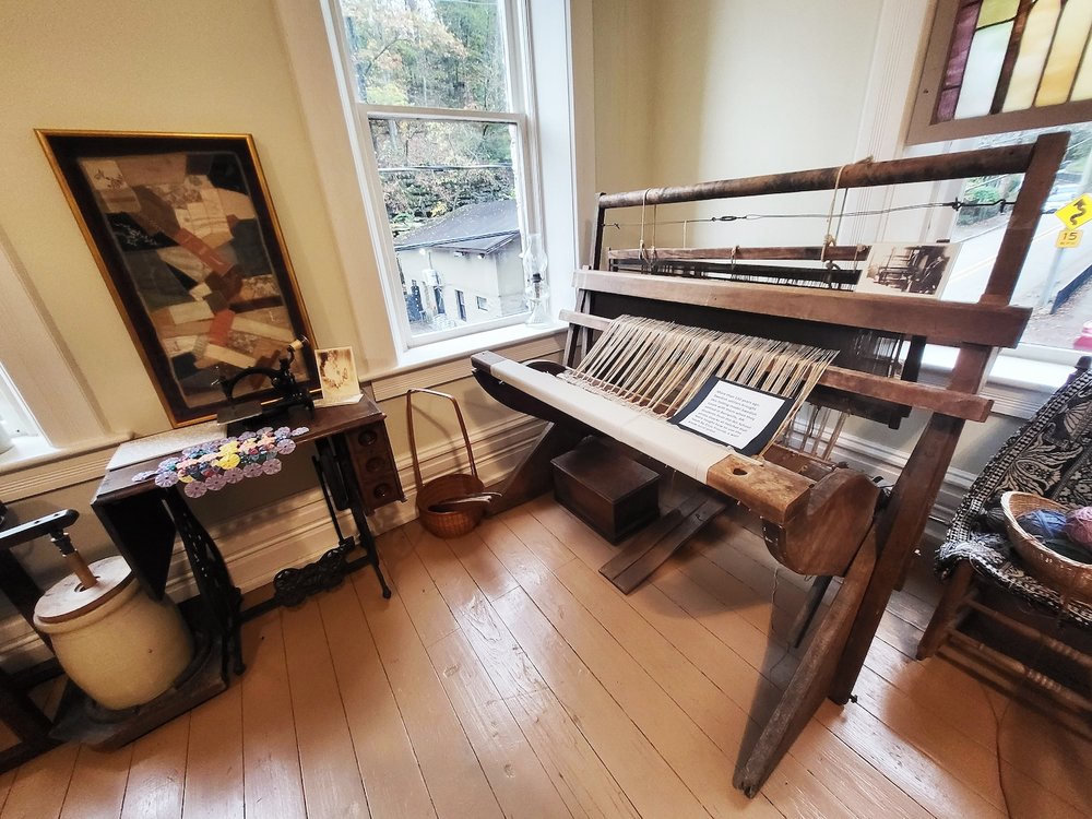  Antique sewing equipment and  Swedish loom originally from Elsie Freund’s Art School of the Ozarks 