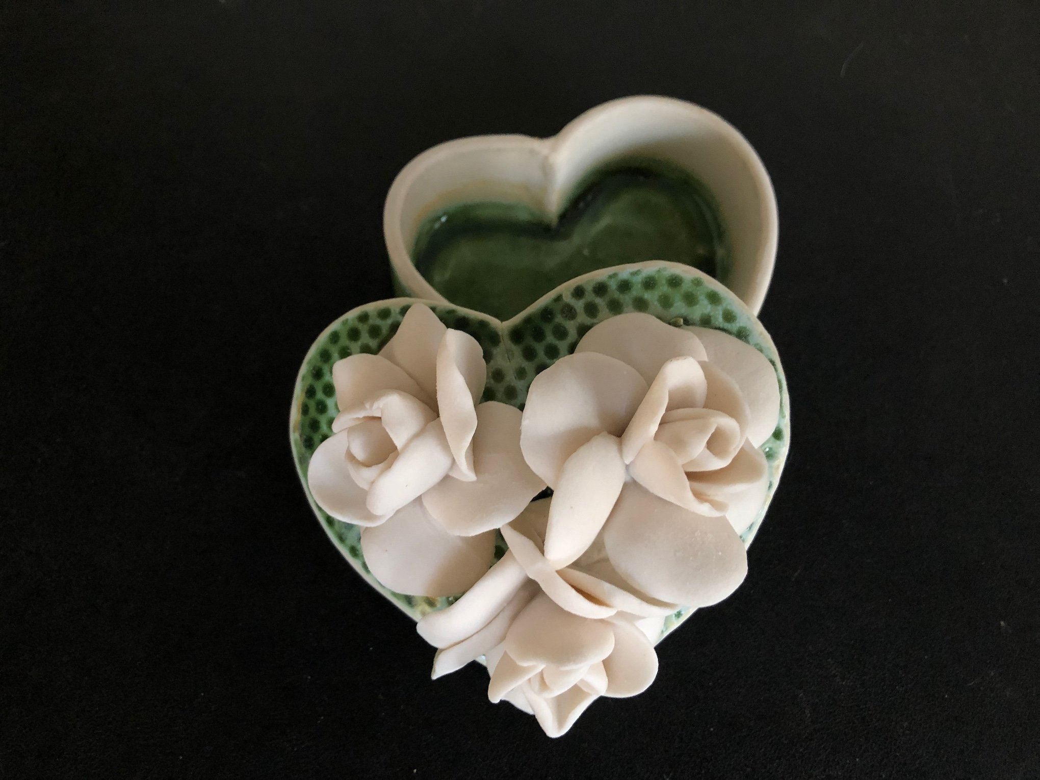    Rose Heart Box  , midrange porcelain,&nbsp;2.5” x 4” X 4” 