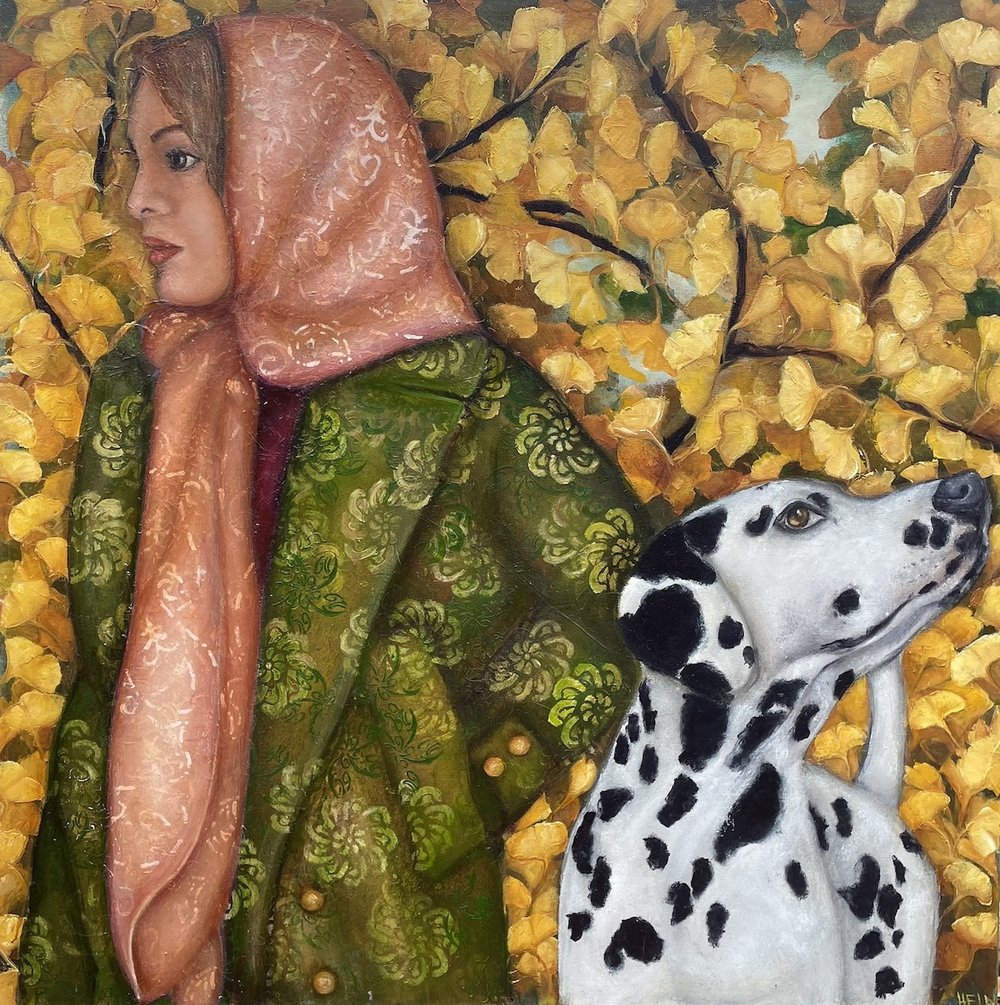    Gingko Leaves  , 36” x 36”, oil on canvas 