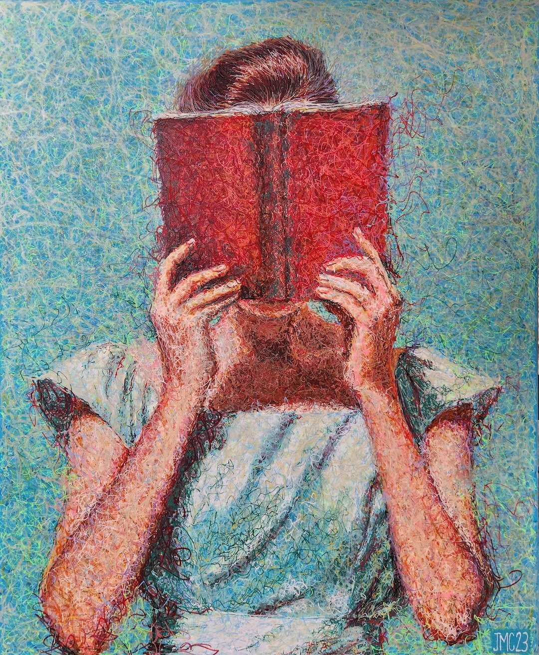    The Reader  , 30” x 24”, acrylic on canvas 