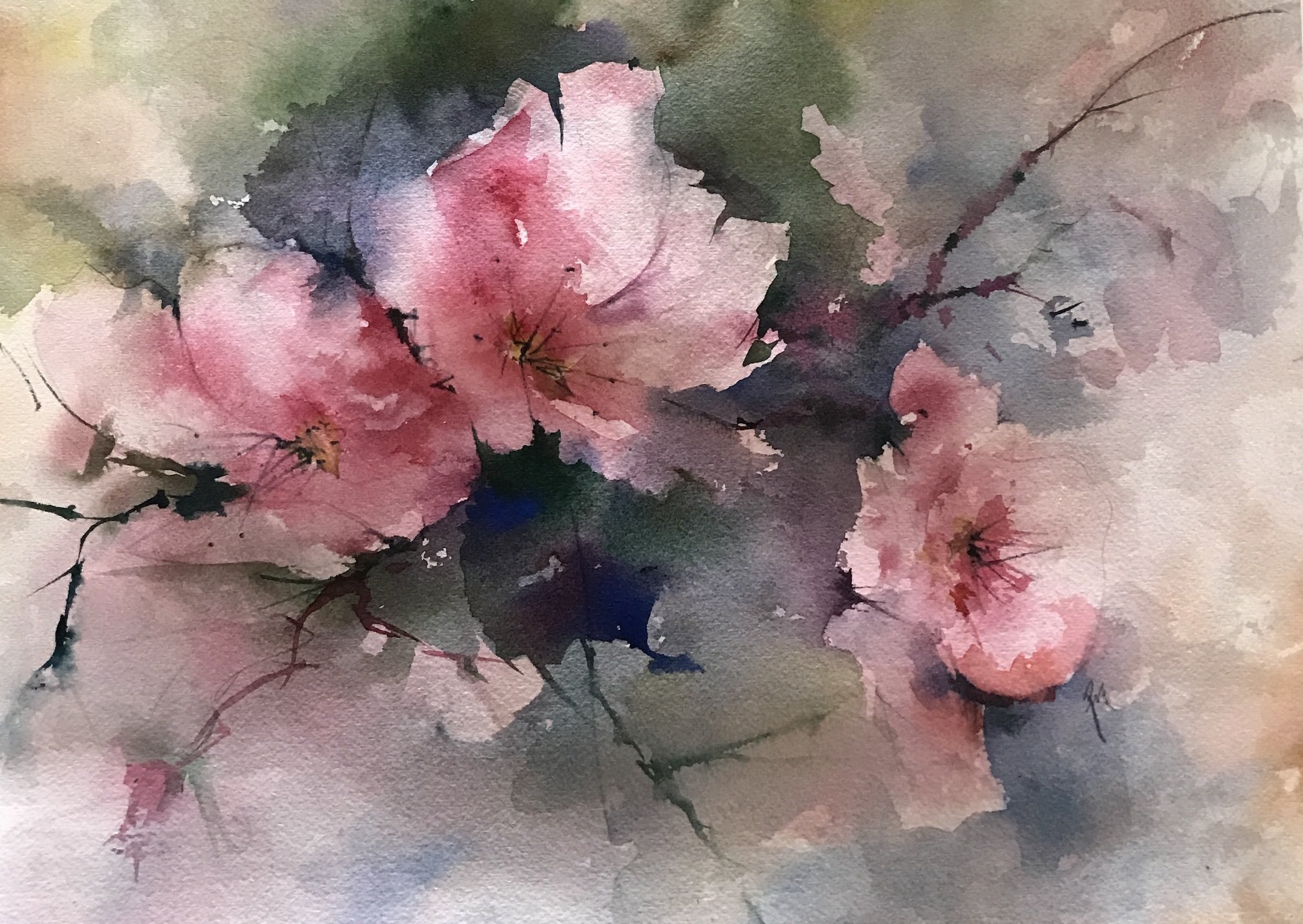    Flowers For Margaret  , 10" x 13", watercolor 