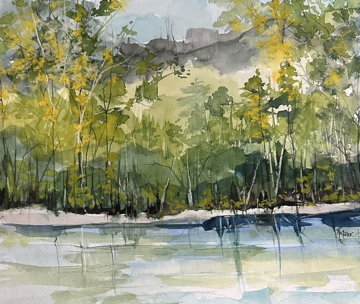    Campground on the Iowa River  , 11" x 13", watercolor 