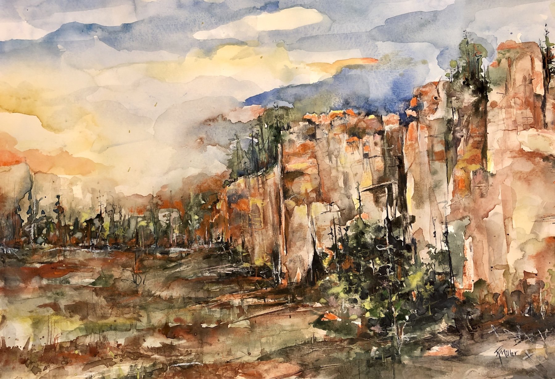    Granite Dells Prescott, Arizona  , 14" x 19", watercolor 