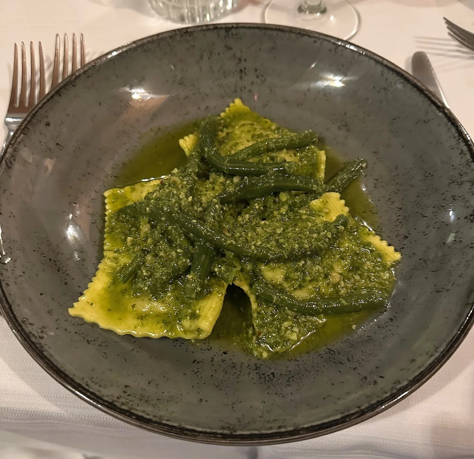  Tortelli Mugello with Basil Pesto and Green Beans 