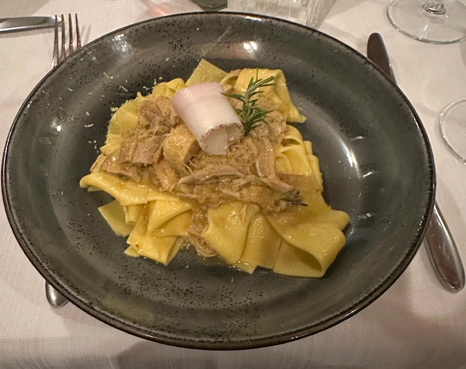  Pappardelle with Rabbit, Bacon and Lemon 