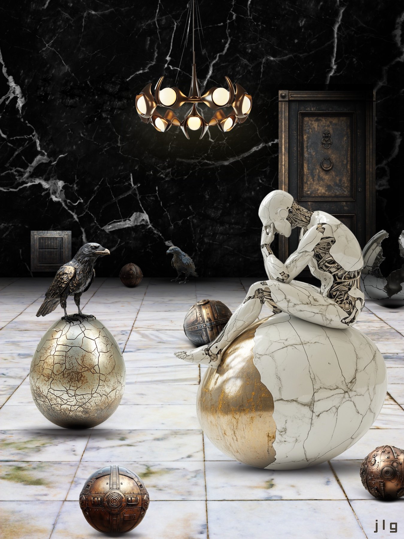 Contemplation , digital collage