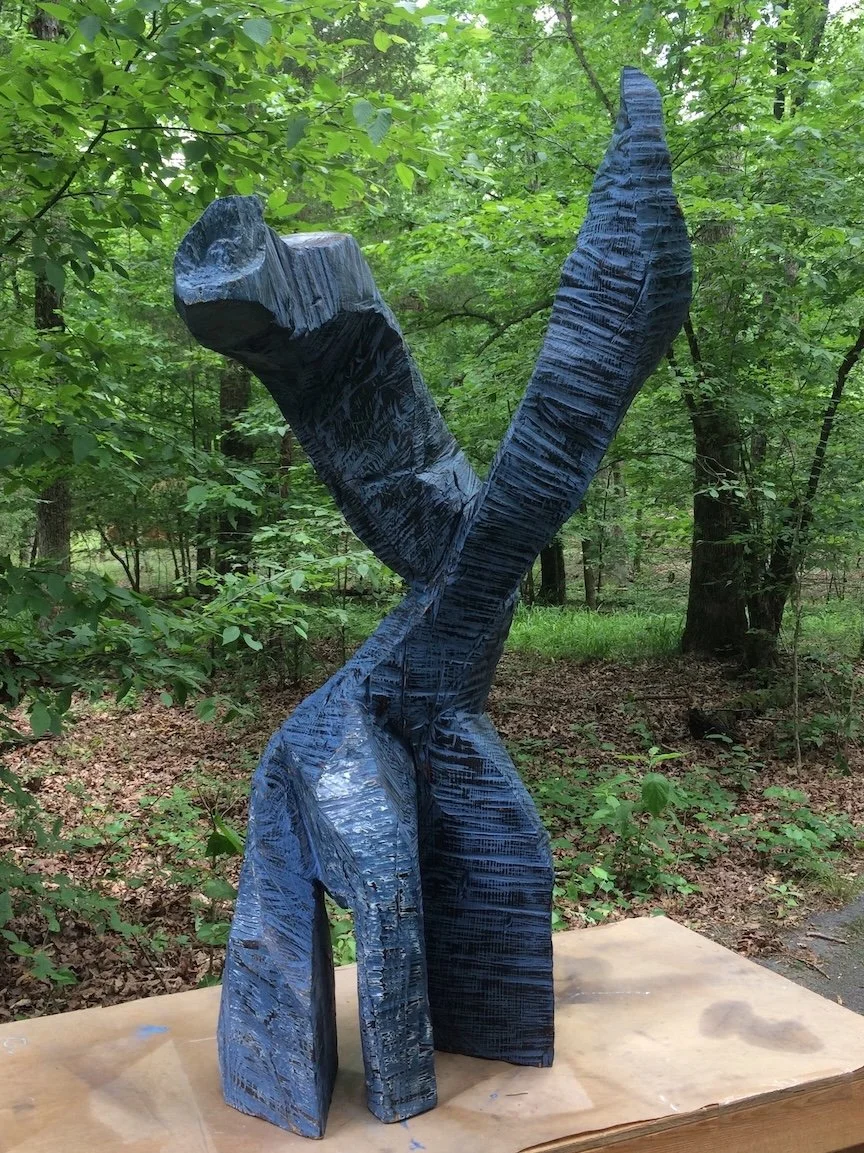Extend & Twist , ash, milk paint, 52” x 27” x 21”