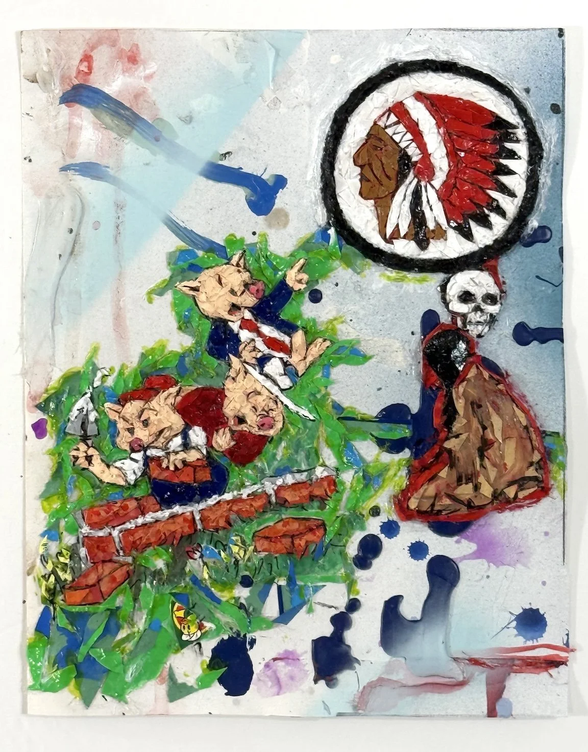 The Takers , 12” x 8", mixed media on paper