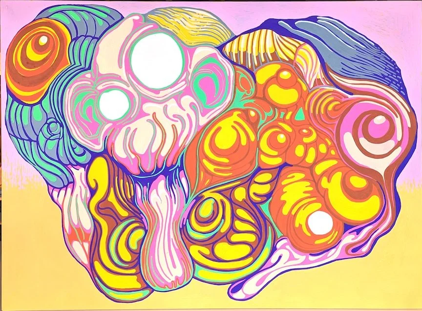    BubbleFly  , 18” x 24”, Posca paint markers on Claybord 