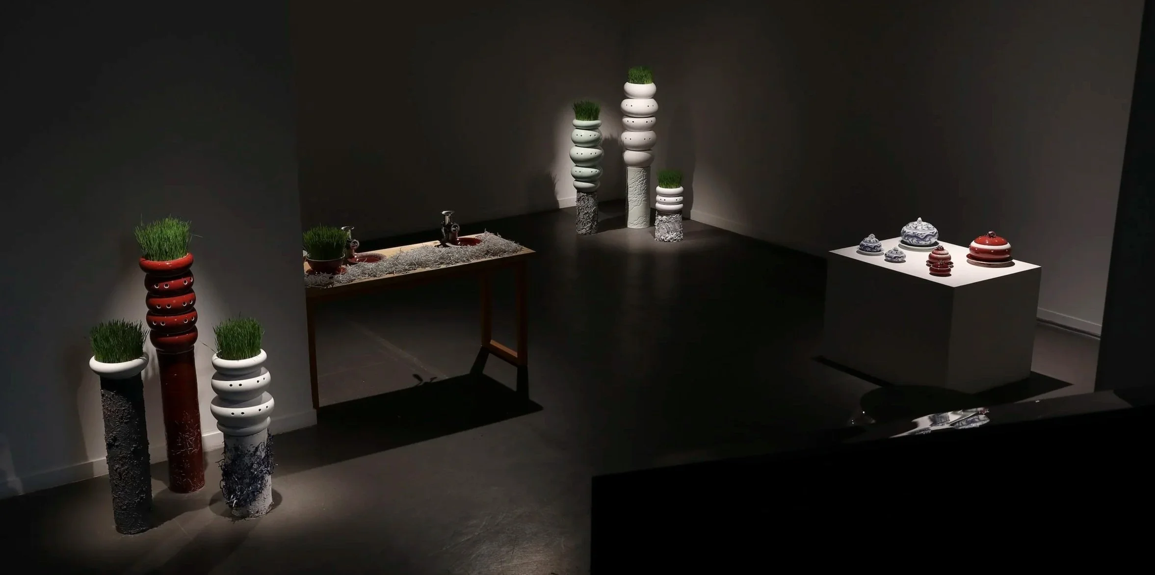    Threshold Ecologies  , Jingdezhen China, tureens, stands, wheatgrass, worms, soil&nbsp; 